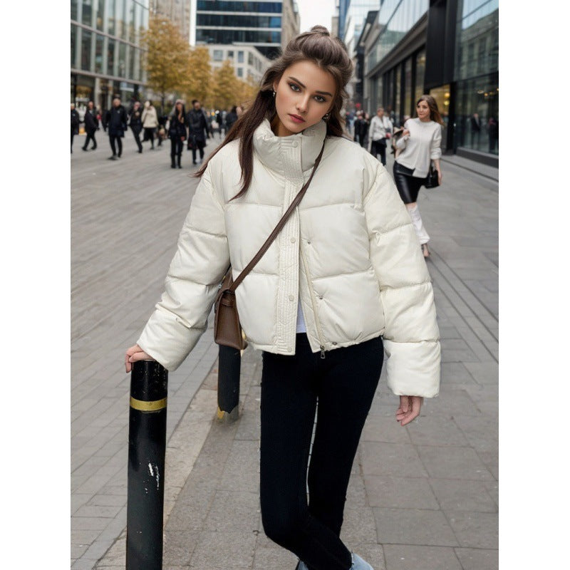 Padded faux leather jacket