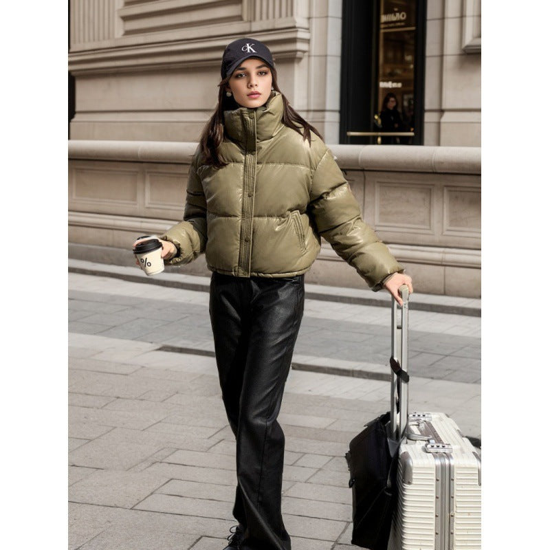 Padded faux leather jacket