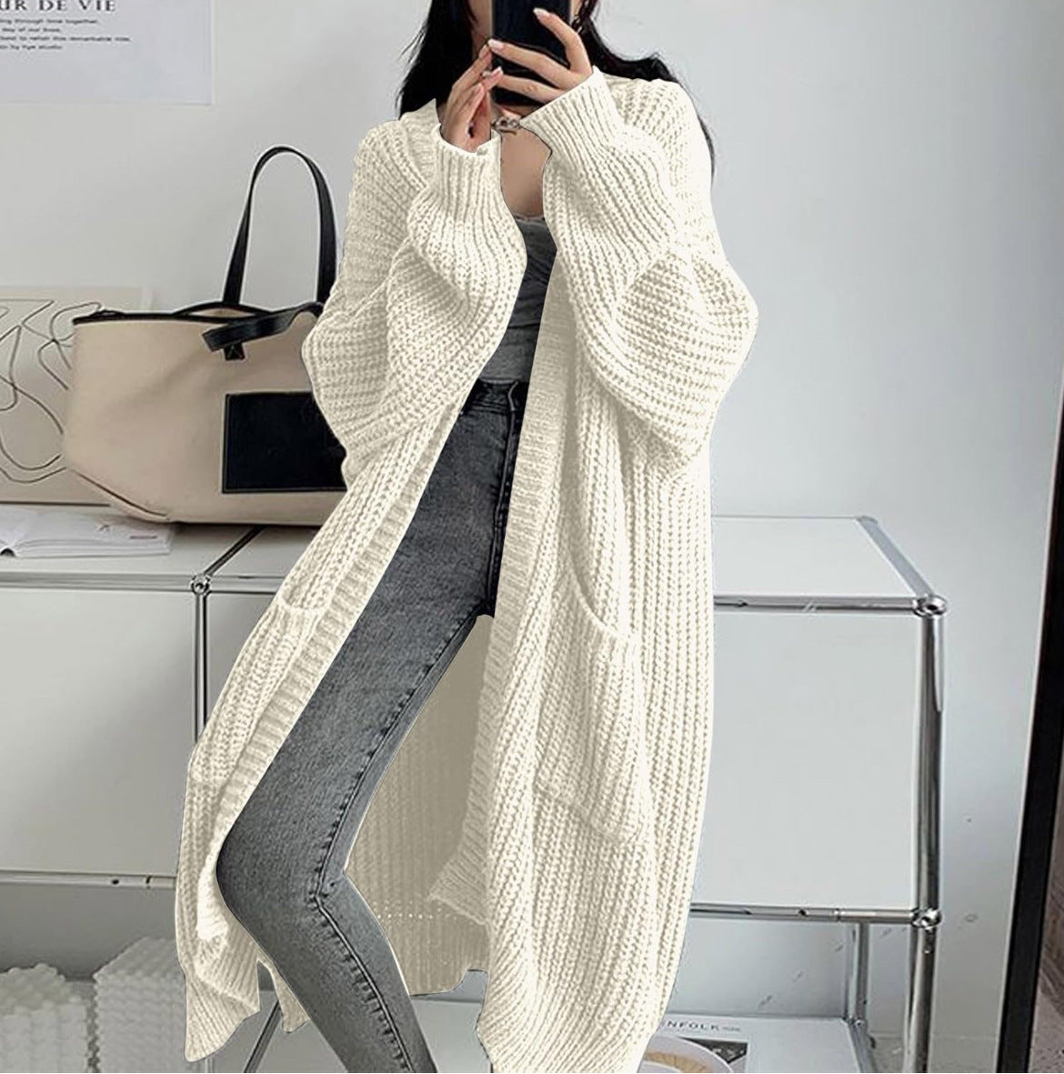 Idle Style Loose Thick Knitted Coat For Women