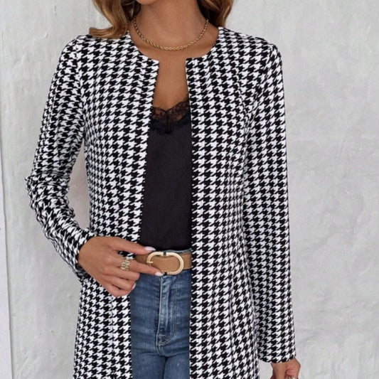 Houndstooth Long Coat