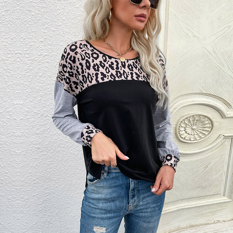 Lightweight Round Neck Patchwork Sweater