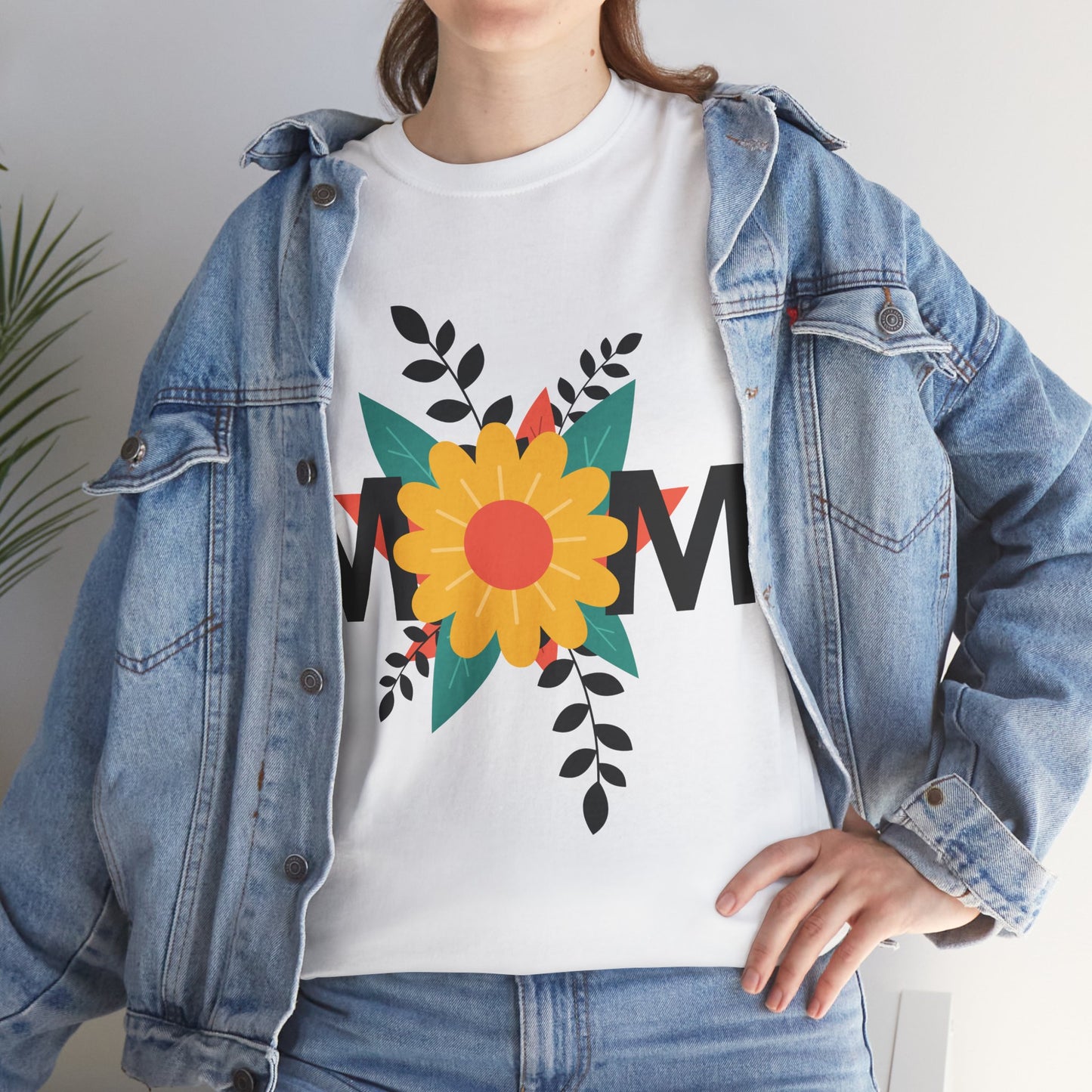 Floral Mom Unisex Heavy Cotton Tee - Perfect Gift for Mother's Day