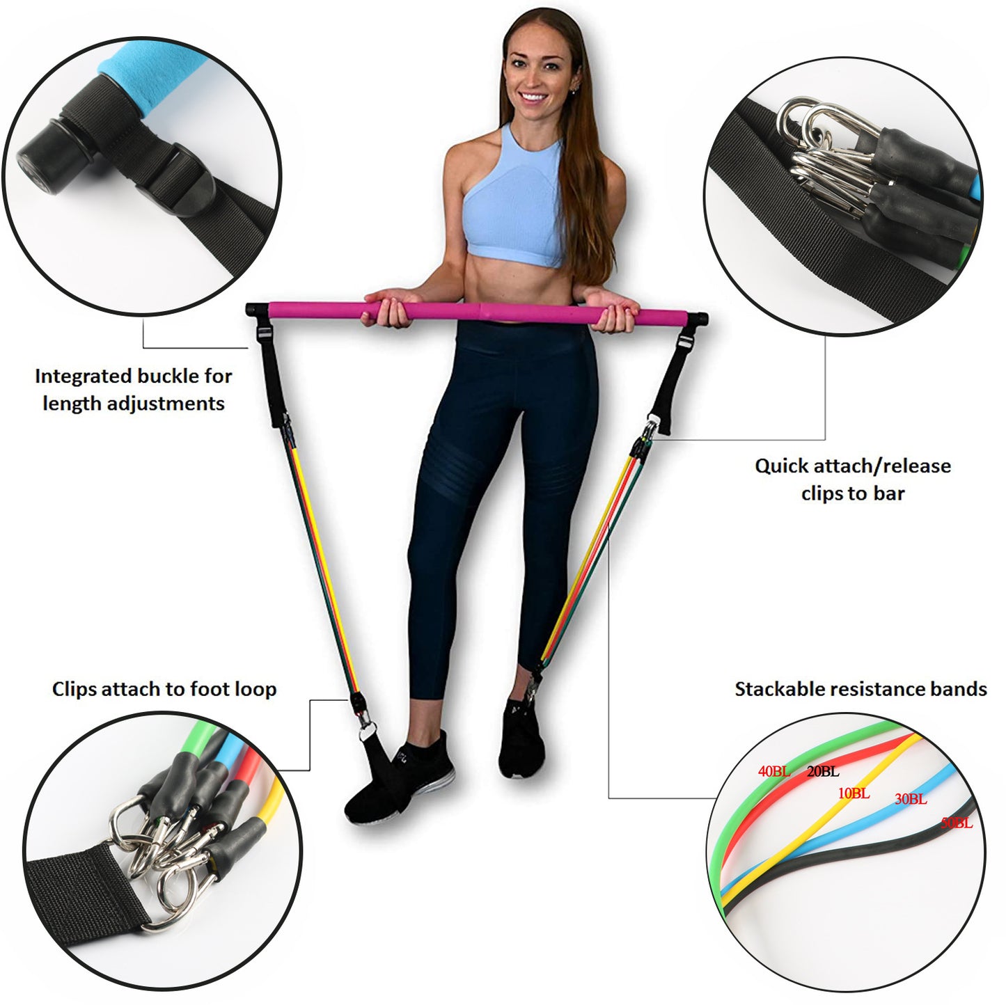 Yoga Pilates Bar & Resistance Bands