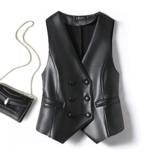 Faux Leather Waistcoat