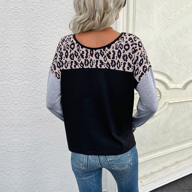 Lightweight Round Neck Patchwork Sweater