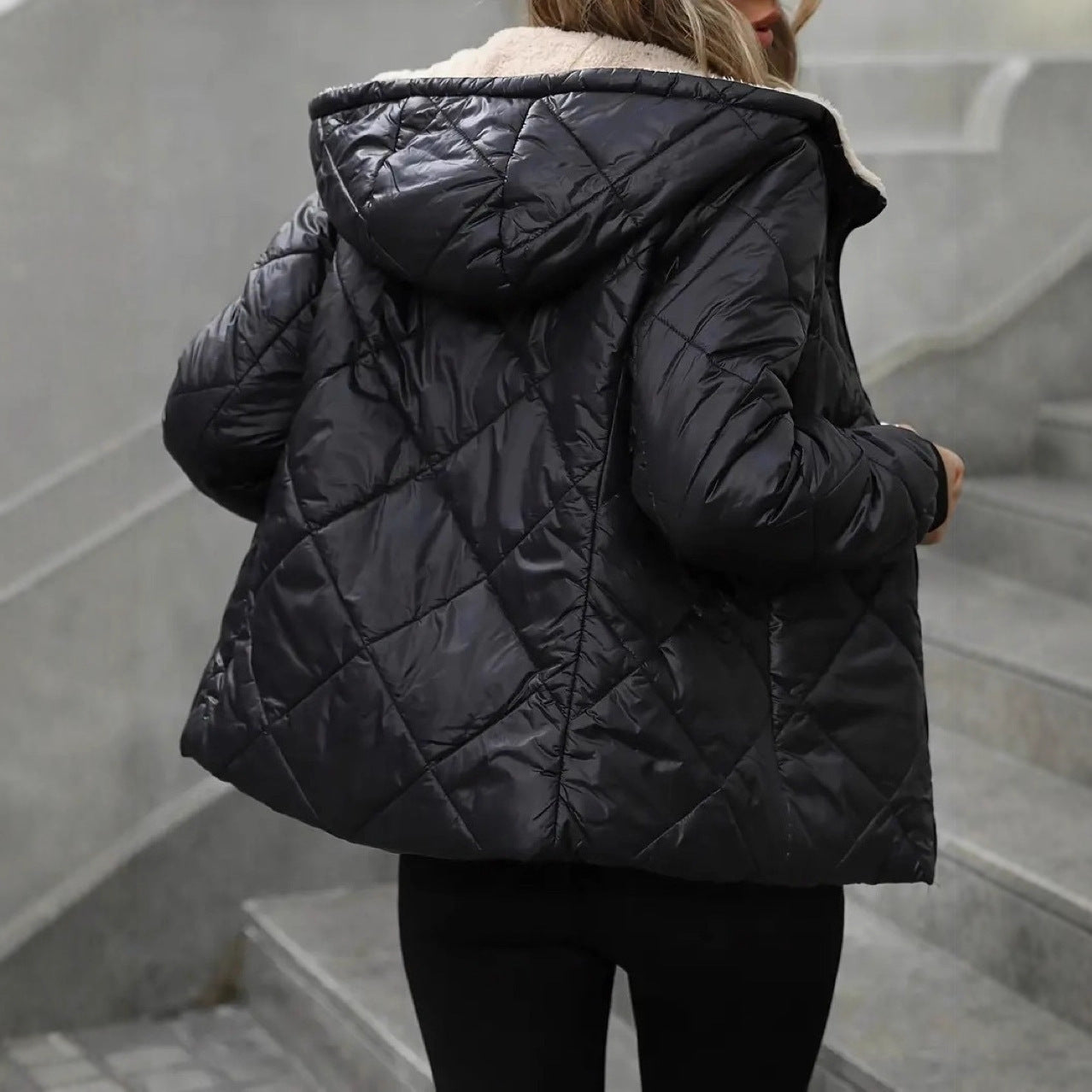 Rhombic Cotton-Padded Jacket