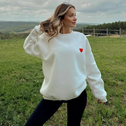Casual Fashion Sweet Round Neck Sweatshirt Women